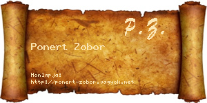 Ponert Zobor névjegykártya